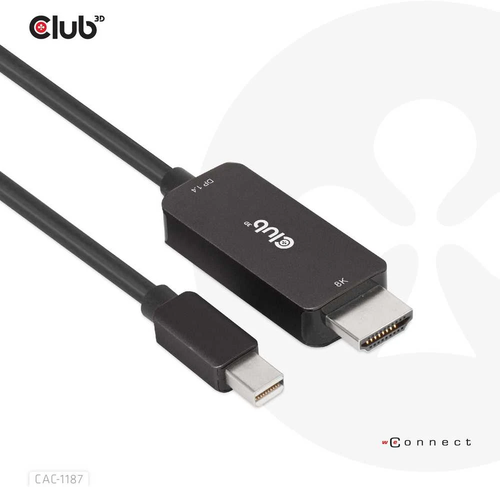 Kabelis Club 3D Club3D Cable MiniDP 1.4 > HDMI 1,8m 8K60Hz St / St mažmeninės prekybos