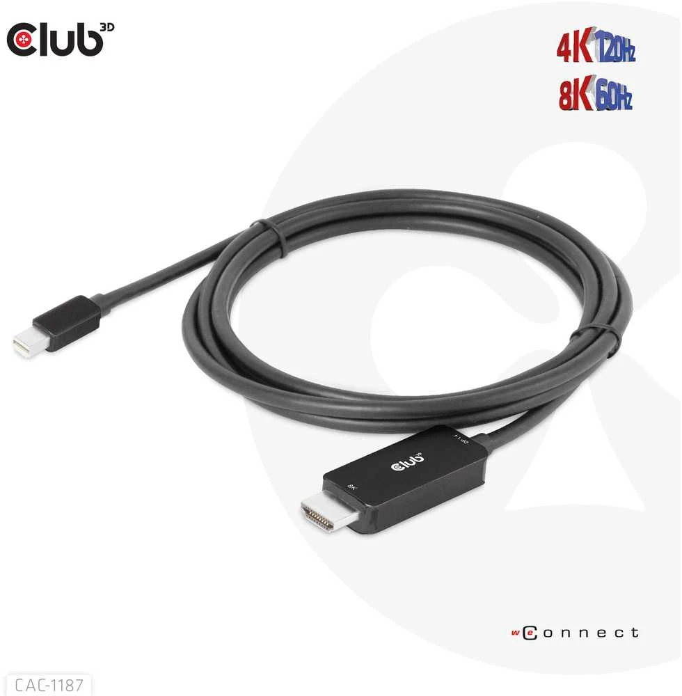 Kabelis Club 3D Club3D Cable MiniDP 1.4 > HDMI 1,8m 8K60Hz St / St mažmeninės prekybos