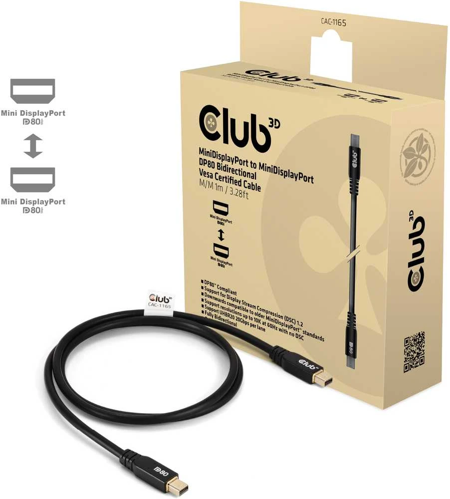 Cable Club 3D Club3D Cable MiniDP 2.1 MiniDP 2.1 1m 10K60Hz St/St mažmeninė prekyba