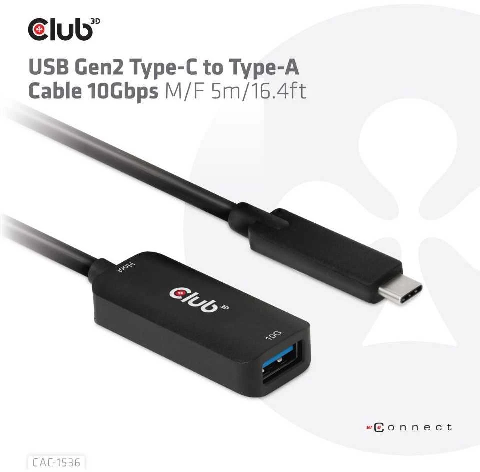 Goobay Club 3D Club3D Kabelis USB-C į USB-A, 10Gbps, 5m, M/F
