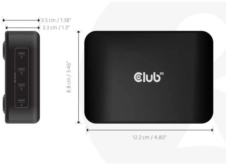 Įkroviklis Club 3D CAC-1918 Universali 4xUSB-C 240W