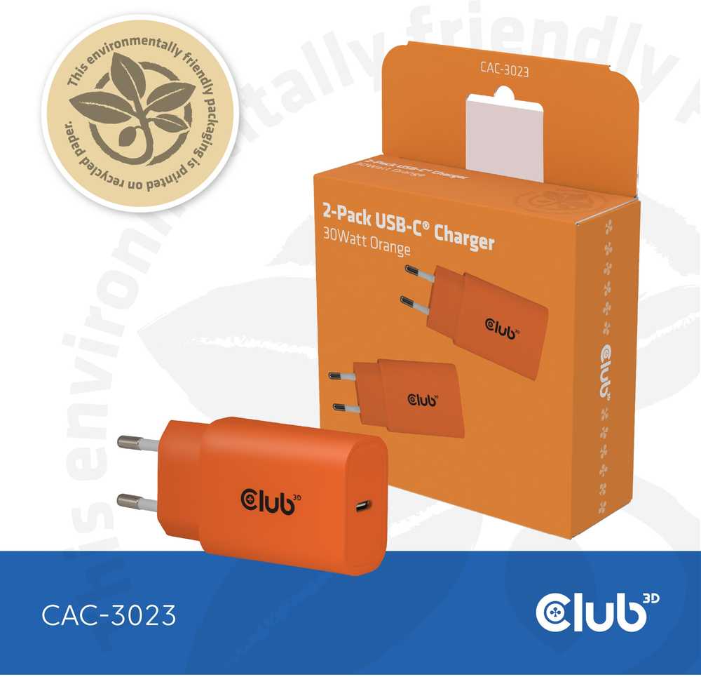 Įkroviklis Club 3D CAC-3023 30W Oranžinė