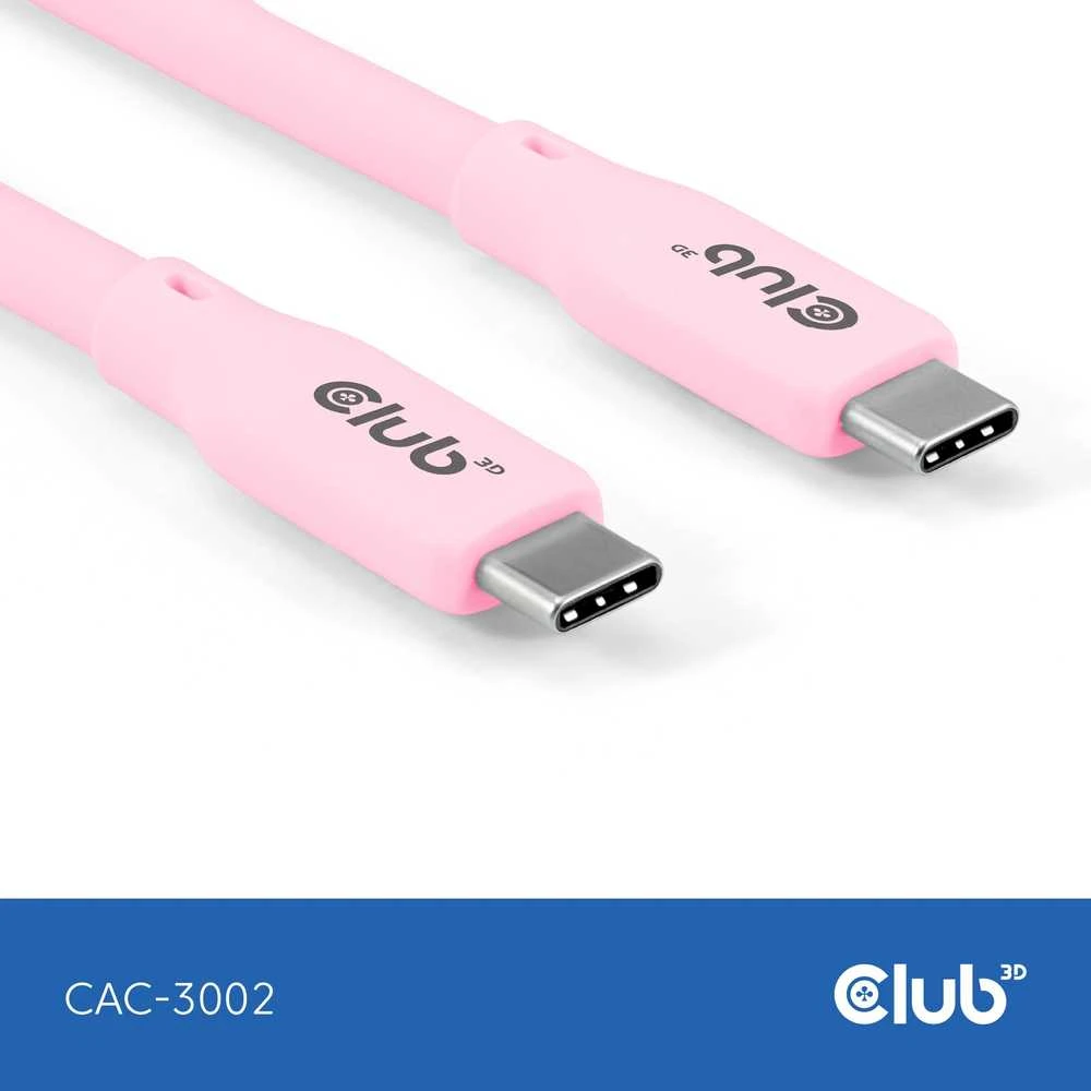 Club 3D Club3D Lifestyle USB-C Kabelis PD 240W,20Gbps 2m rožinė St/St mažmeninė prekyba