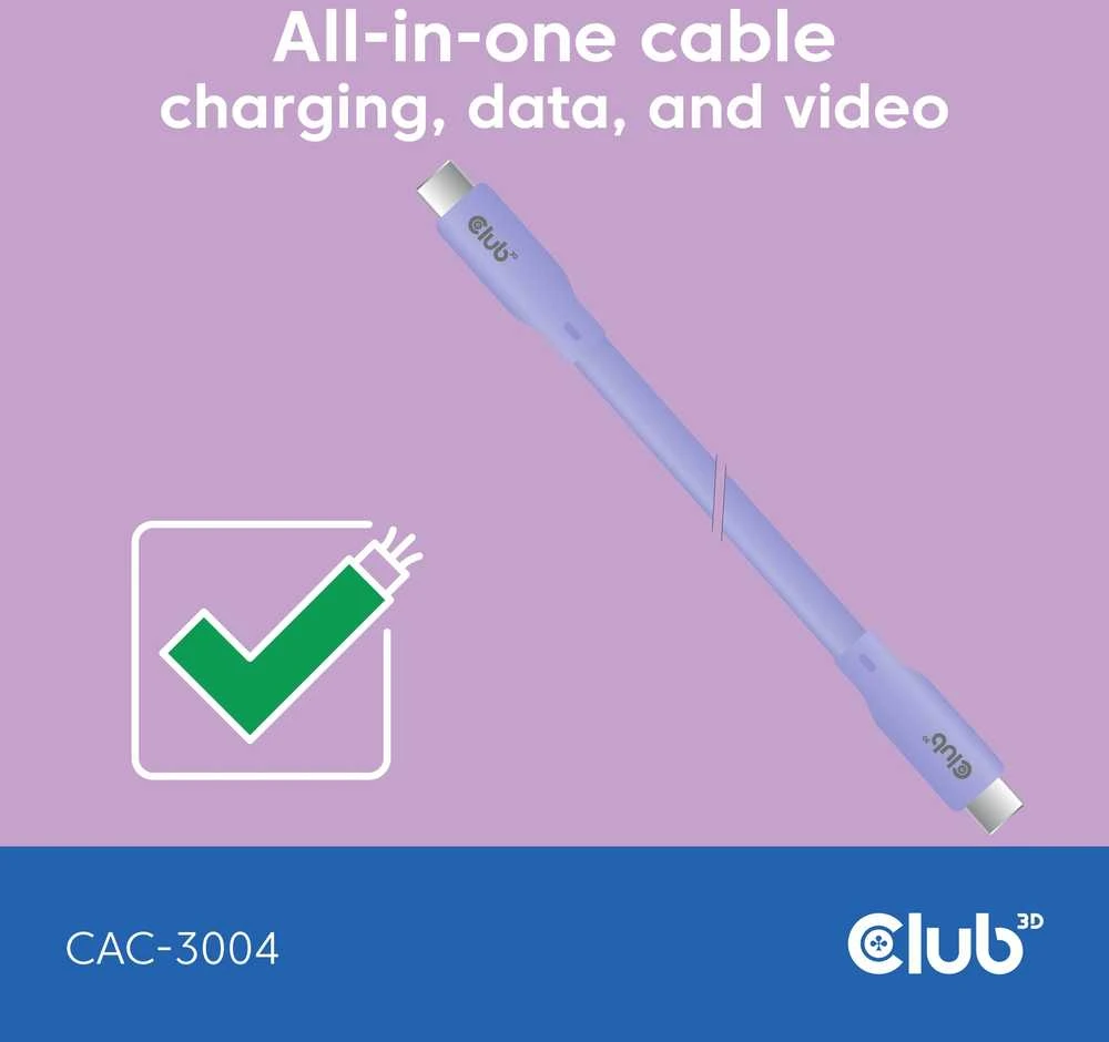 Club 3D CLUB3D CAC-3004 kabelis USB USB4 Gen 2x2 2 m USB C Violetinis