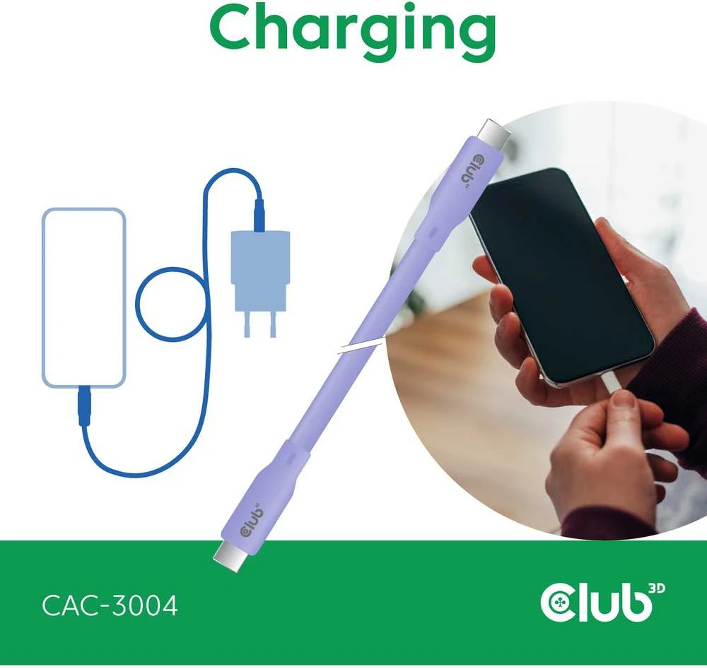 Club 3D CLUB3D CAC-3004 kabelis USB USB4 Gen 2x2 2 m USB C Violetinis