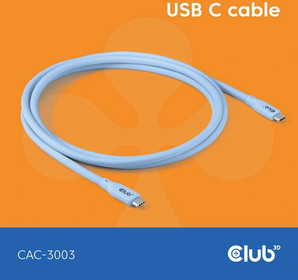 Club 3D Club3D Lifestyle USB-C Kabelis PD 240W,20Gbps 2m blau St/St mažmeninė prekyba