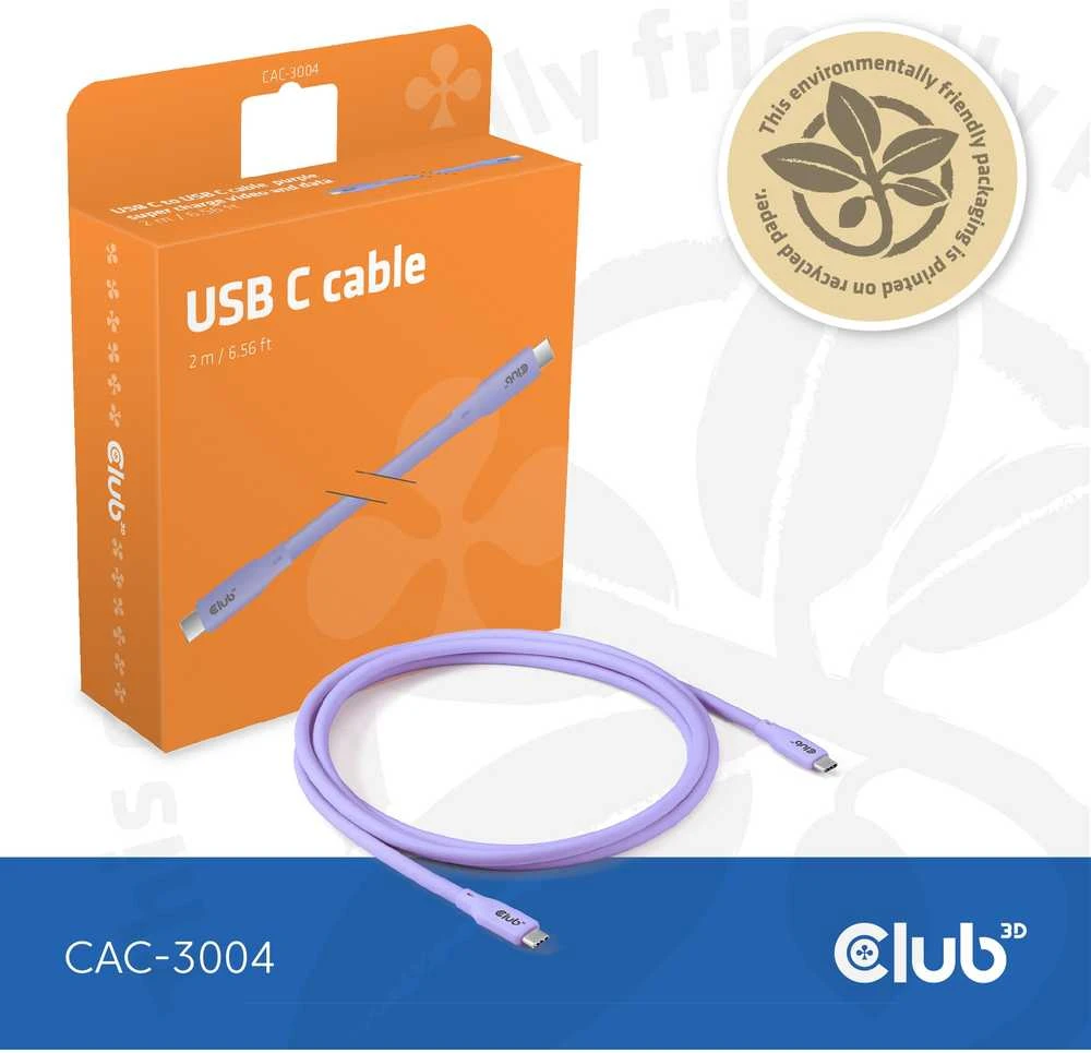 Club 3D CLUB3D CAC-3004 kabelis USB USB4 Gen 2x2 2 m USB C Violetinis