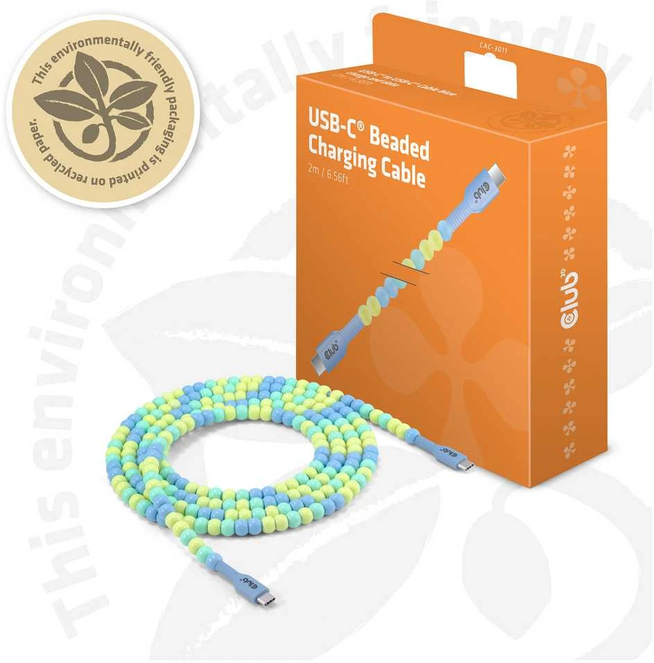 Kabelis USB Club 3D USB-C - USB-C 2 m daugiaspalvis (CAC-3011)
