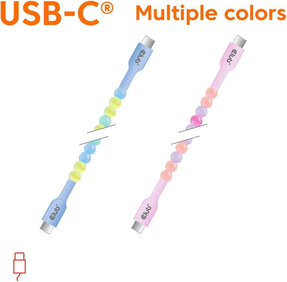 Kabelis USB Club 3D USB-C - USB-C 2 m daugiaspalvis (CAC-3011)
