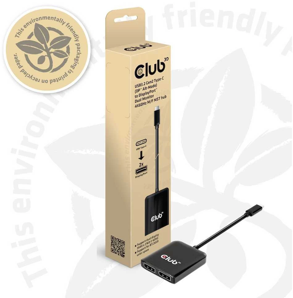 Club 3D CLUB3D CSV-1555 šakotuvas MST USB-C su 2x DISplayPort