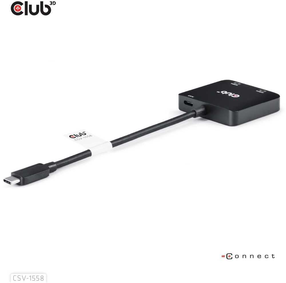 Club 3D Club3D vaizdo šakotuvas MST USB-C su 2xHDMI + USB-C PD 3.0, 4K60Hz