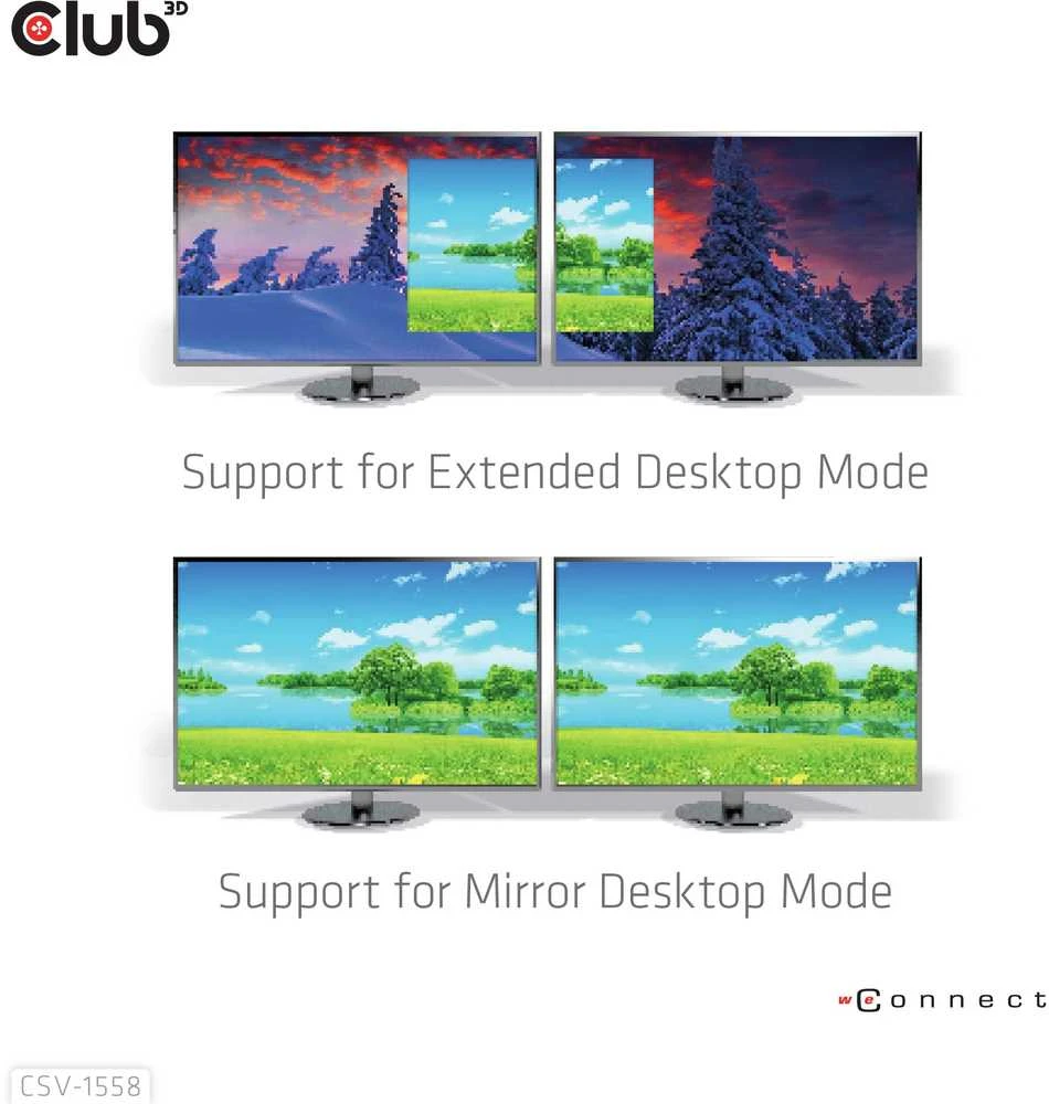 Club 3D Club3D vaizdo šakotuvas MST USB-C su 2xHDMI + USB-C PD 3.0, 4K60Hz