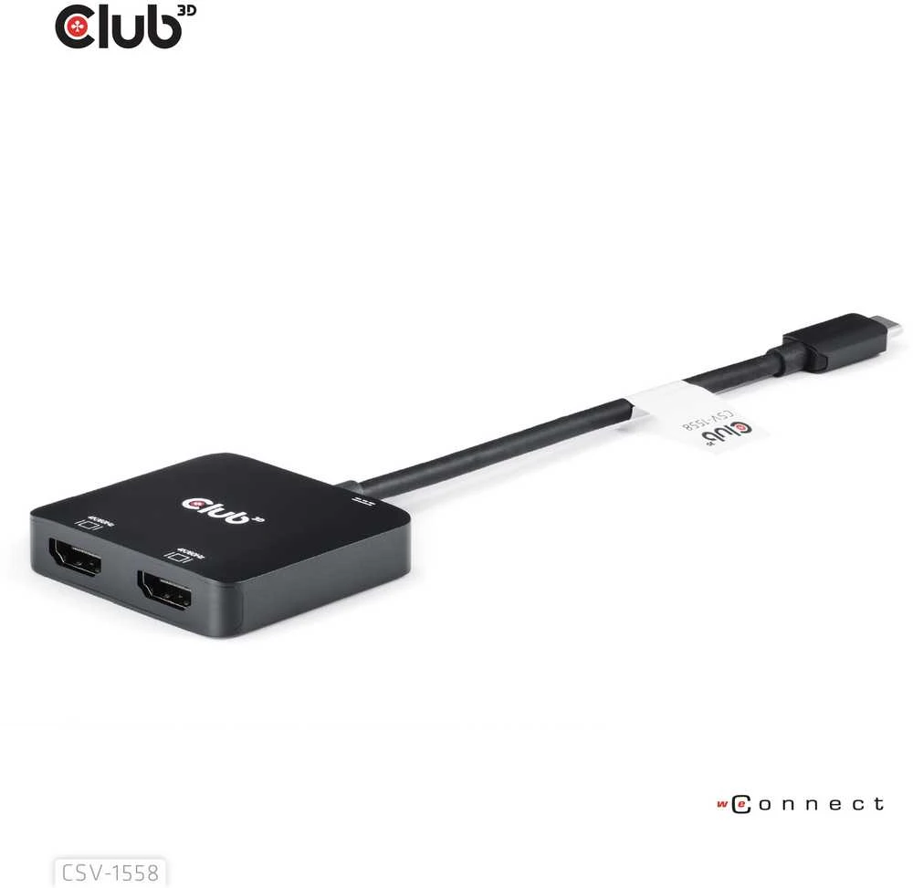 Club 3D Club3D vaizdo šakotuvas MST USB-C su 2xHDMI + USB-C PD 3.0, 4K60Hz