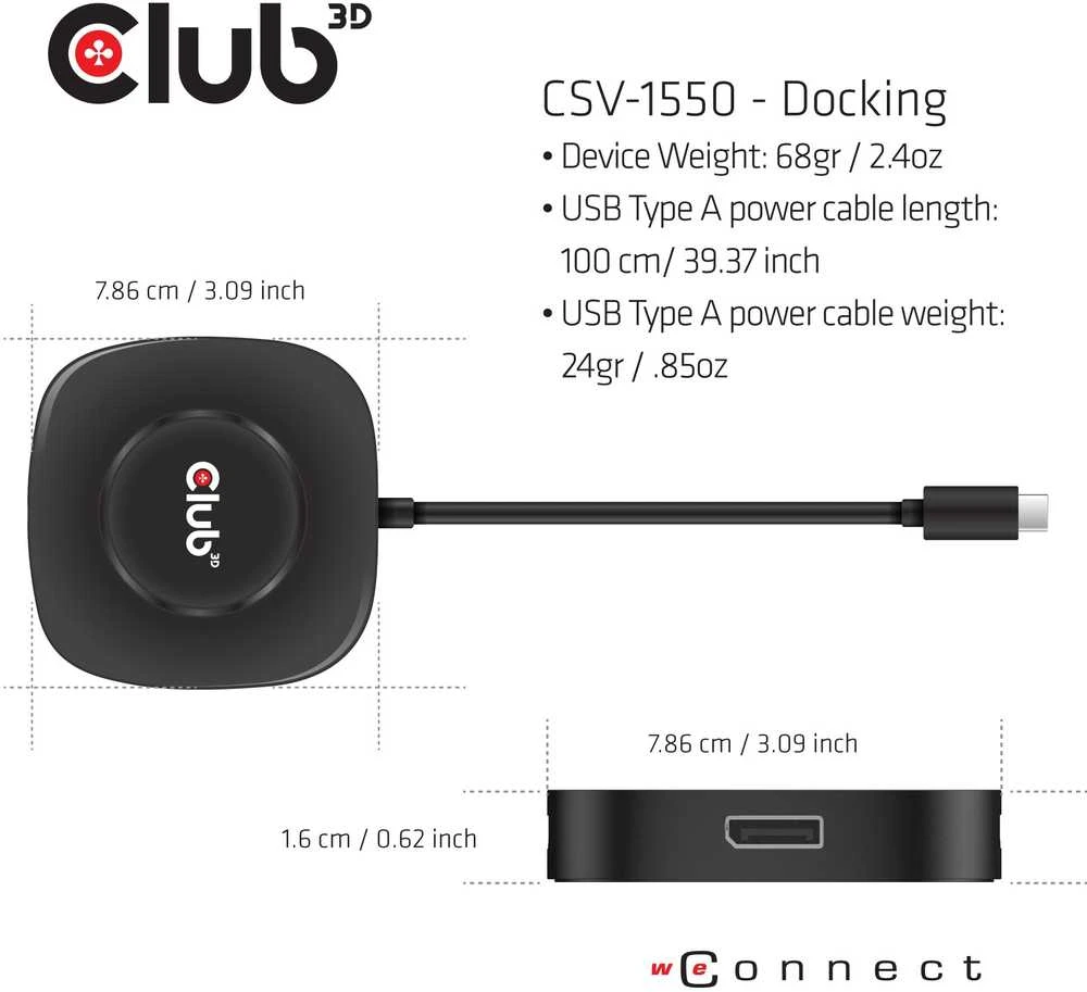 Club 3D CSV-1550 3.2 C tipo stotis / replikatorius
