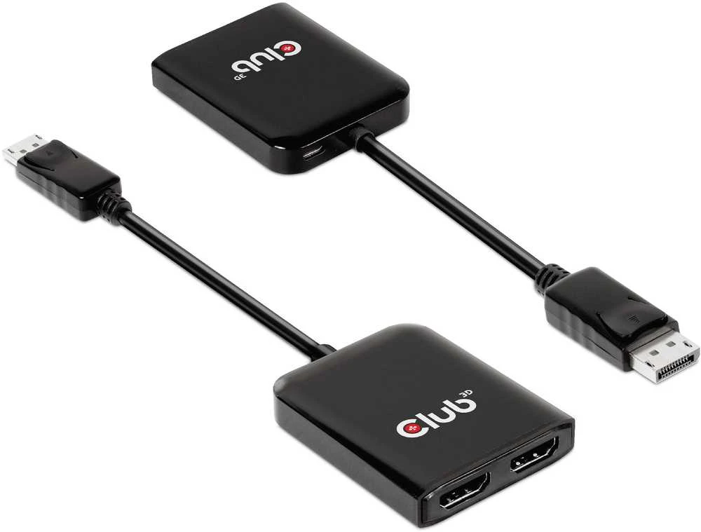 Club 3D Club3D šakotuvas MST (Multi Stream Transport) DisplayPort 1.4 ir 2xHDMI Dual Monitorius 4K60Hz (M/F)