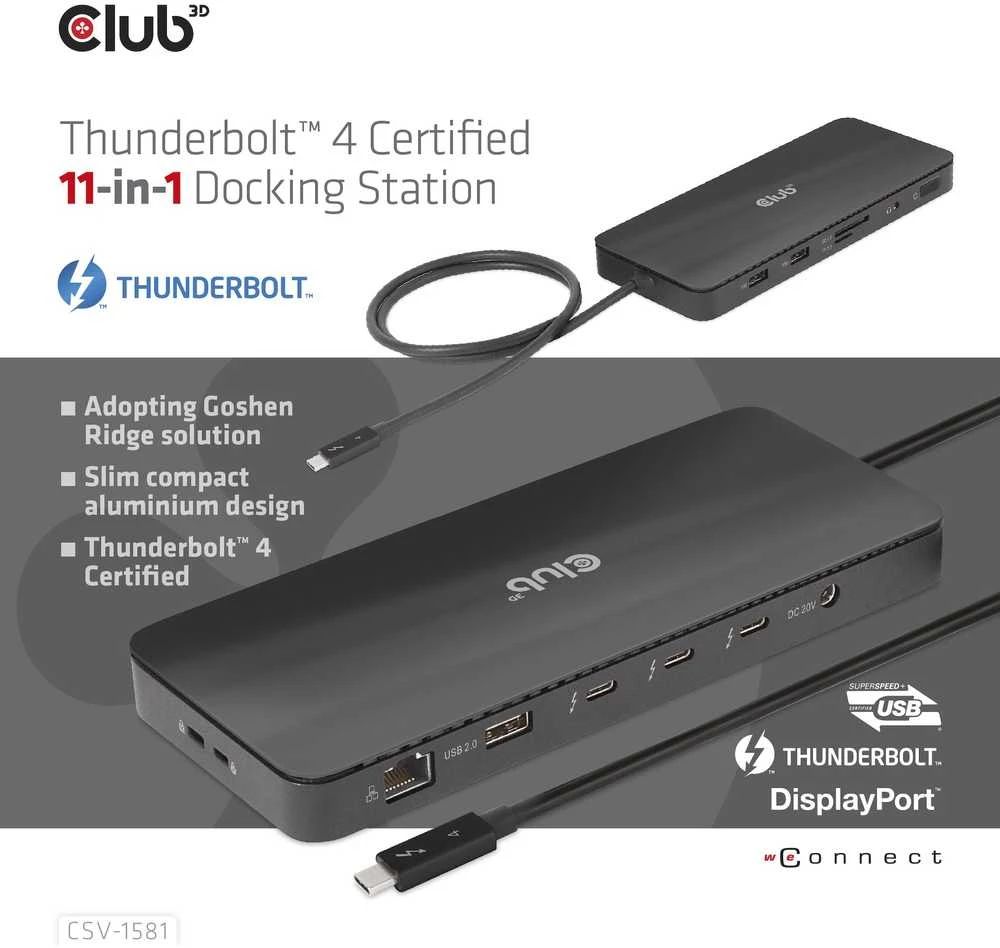 CLUB 3D Thunderbolt TM 4 sertifikuotas DS