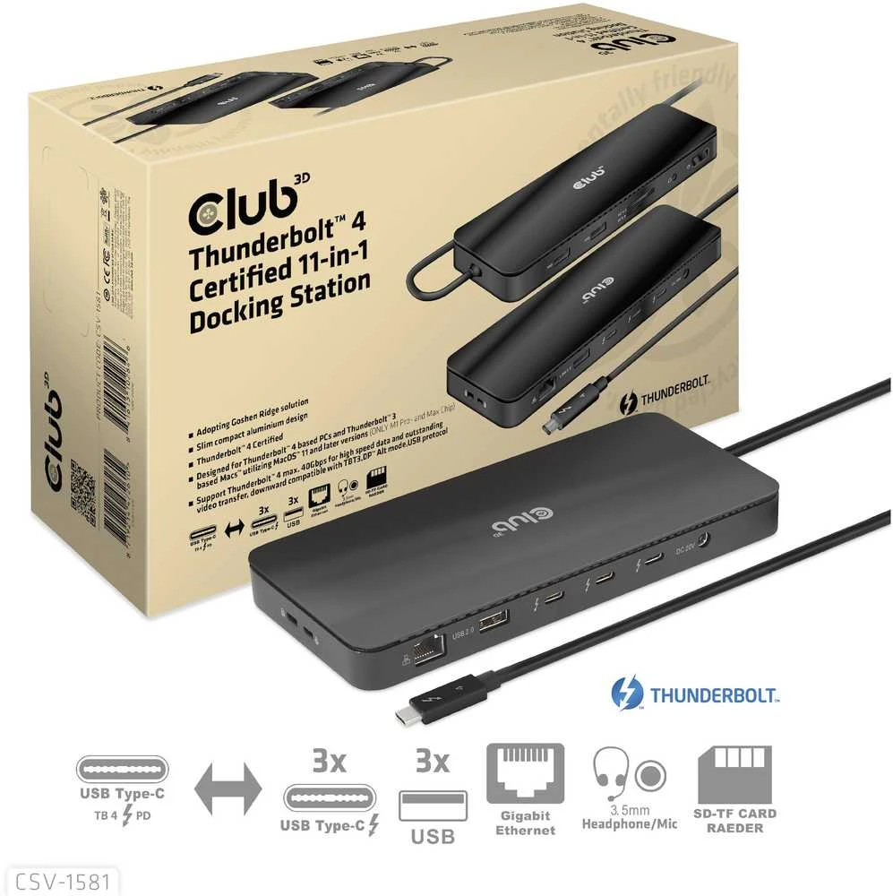 CLUB 3D Thunderbolt TM 4 sertifikuotas DS