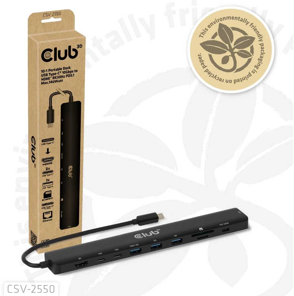 USB „Club 3D“ koncentratorius CLUB3D CSV-2550 su koncentratoriumi USB Type-C