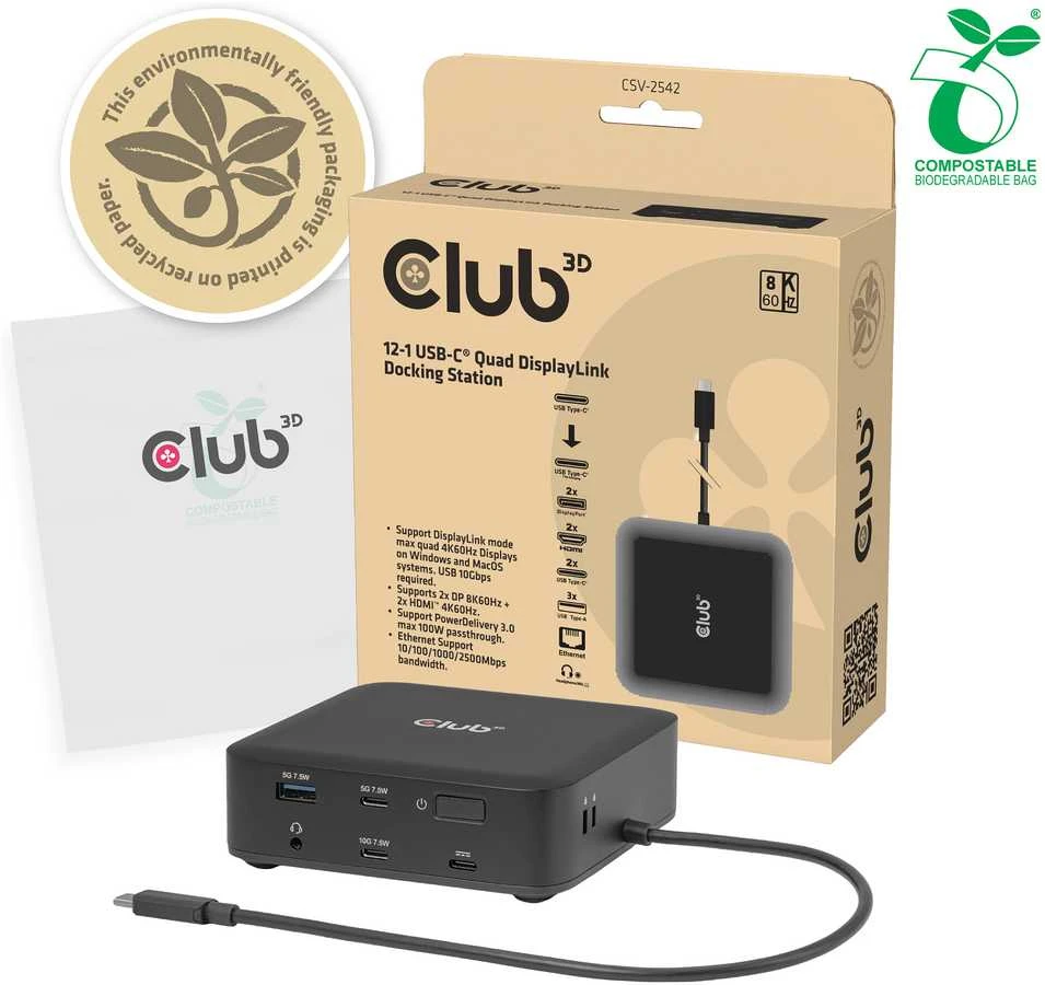 Stacja/replikator Club 3D CSV-2542 12w1 USB-C (CSV-2542)