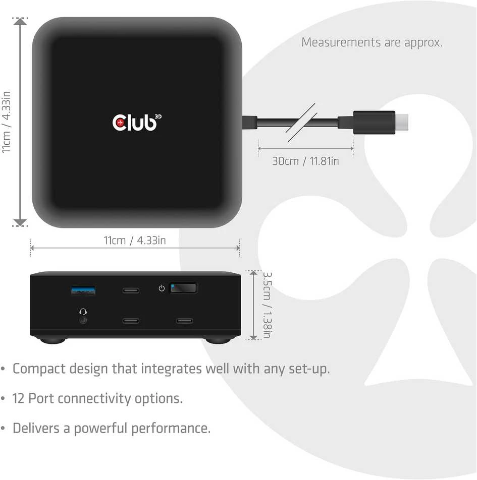Stacja/replikator Club 3D CSV-2542 12w1 USB-C (CSV-2542)