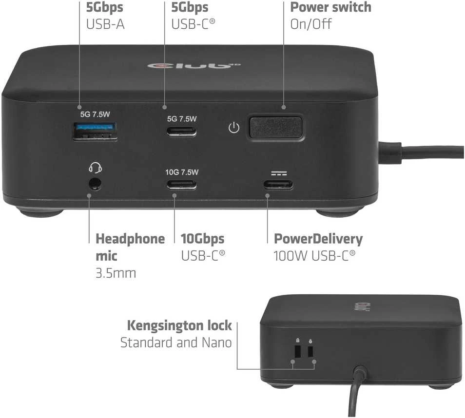 Stacja/replikator Club 3D CSV-2542 12w1 USB-C (CSV-2542)