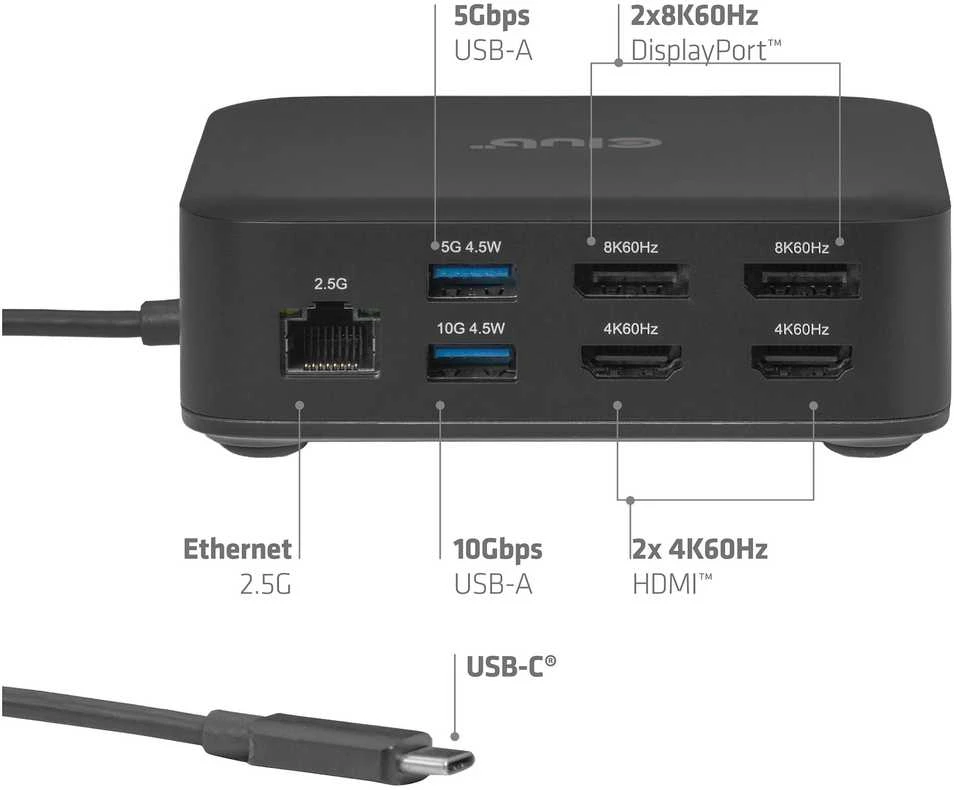 Stacja/replikator Club 3D CSV-2542 12w1 USB-C (CSV-2542)