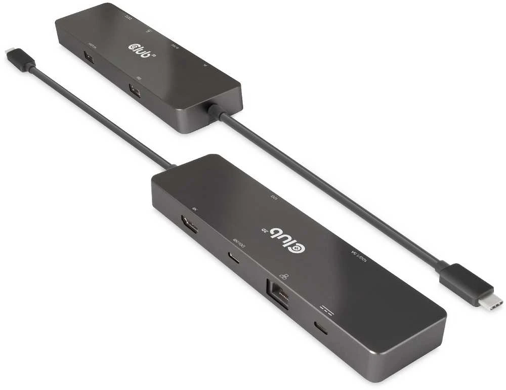 HUB USB Club 3D Club 3D dokumetas USB-C 3.2 Gen1 6in1 Hub 1x USB-C Video 4K60Hz, 1x HDMI 4K60Hz, 2x USB-A, USB-C PD 100W, RJ45