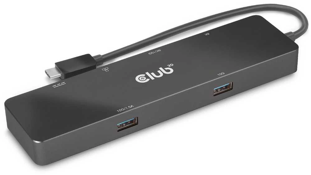 HUB USB Club 3D Club 3D dokumetas USB-C 3.2 Gen1 6in1 Hub 1x USB-C Video 4K60Hz, 1x HDMI 4K60Hz, 2x USB-A, USB-C PD 100W, RJ45