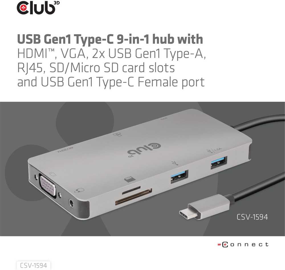 Club 3D USB-C stotis / replikatorius (CSV-1594)