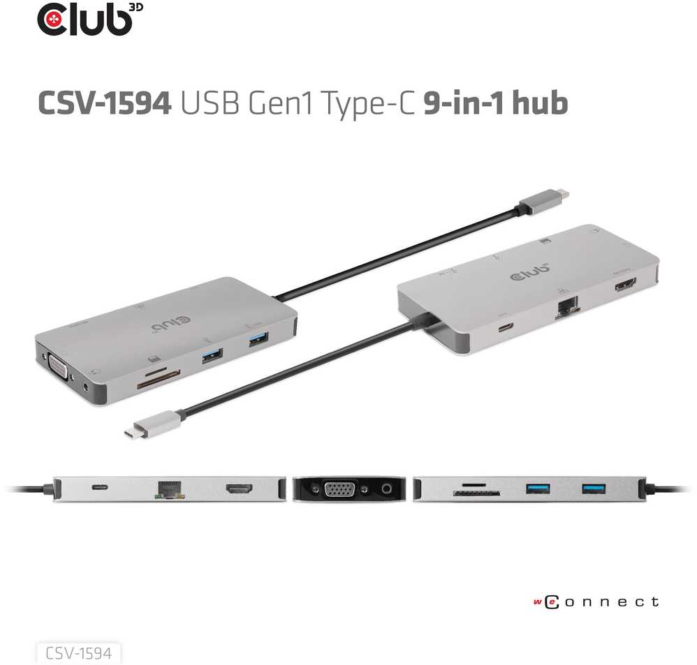 Club 3D USB-C stotis / replikatorius (CSV-1594)
