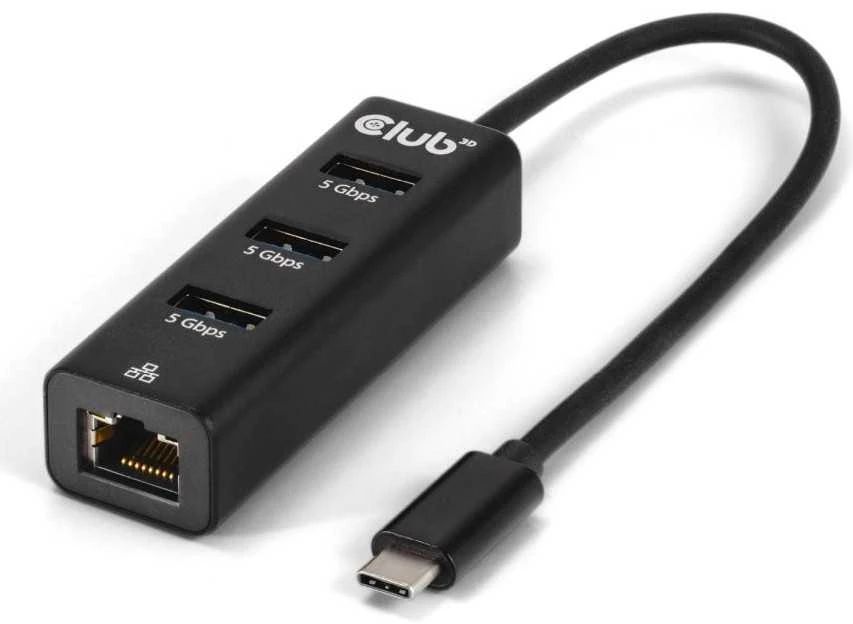 HUB USB Club 3D Club3D USB šakotuvas USB Typ-C 3.2 > 3x USB Type A 1Gbps mažmeninė prekyba