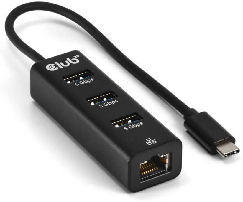 HUB USB Club 3D Club3D USB šakotuvas USB Typ-C 3.2 > 3x USB Type A 1Gbps mažmeninė prekyba