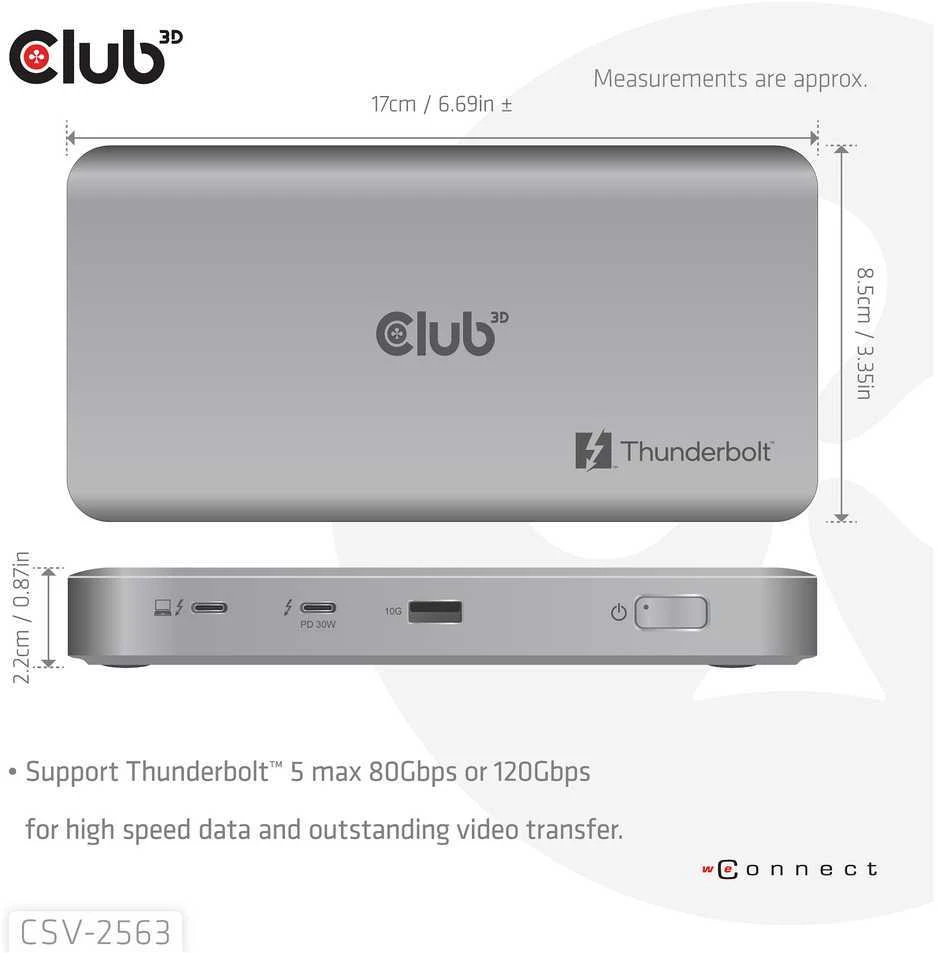 Šakotuvas „Club 3D“ stotis / replikatorius CLUB3D CSV-2563 šakotuvai ir koncentratoriai
