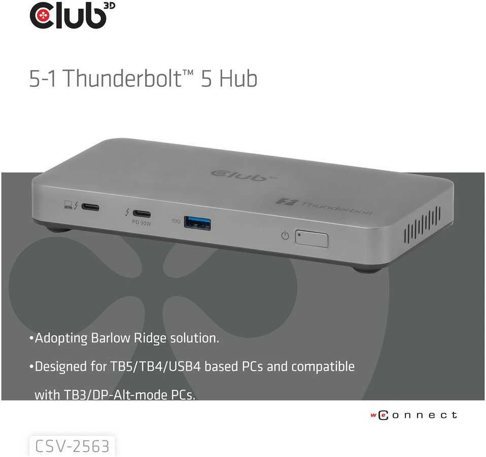 Šakotuvas „Club 3D“ stotis / replikatorius CLUB3D CSV-2563 šakotuvai ir koncentratoriai