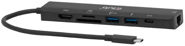 Club 3D CSV-2553 USB-C adapteris su HDMI ir kortelių skaitytuvu