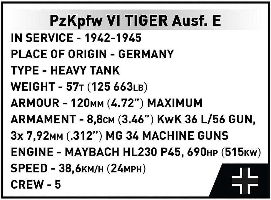 Cobi Panzerkampfwagen VI Tiger Ausf. E - Executive Edition (2807)