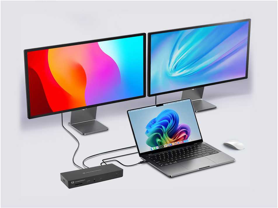 Carruzzo Conceptronic DONN30B knyginių kompiuterių dokas / jungčių replikatorius Vielinis Thunderbolt 4 Juoda