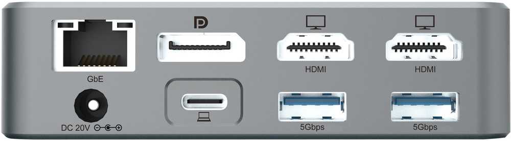 Carruzzo Conceptronic DONN25G knyginių kompiuterių dokas / jungčių replikatorius Vielinis USB 3.2 Gen 2 (3.1 Gen 2) Type-C Sidabras