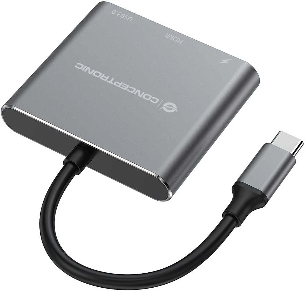 Adapteris AV Conceptronic CONCEPTRONIC Dock USB-C->HDMI,USB3.0,PD 0.25m gr