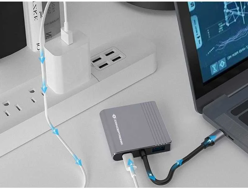 CONCEPTRONIC Adapteris USB-C->2xHDMI,USB