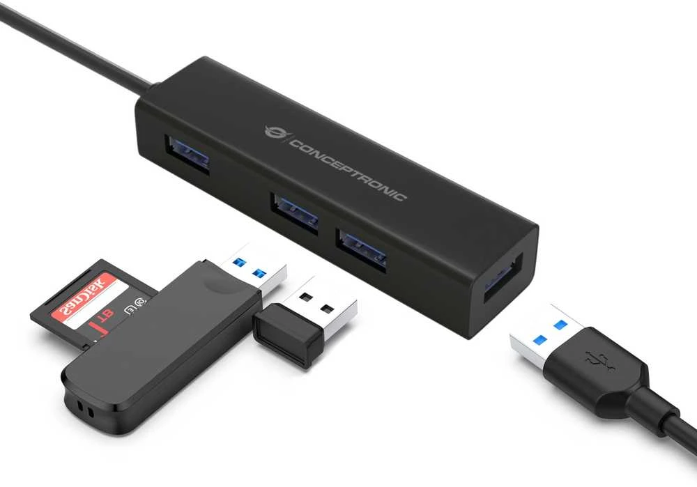 „Conceptronic HUBBIES07B USB-C šakotuvas“.