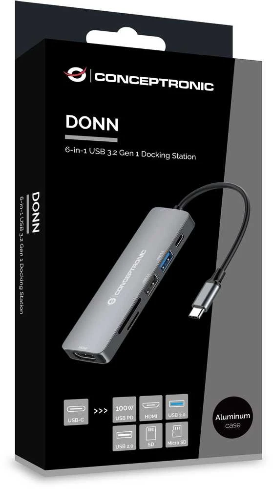 „Conceptronic DONN11G 6-in-1“ USB-C adapteris