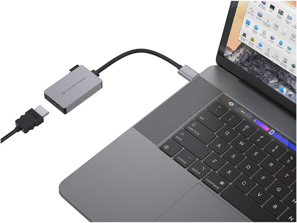 Adapteris USB Conceptronic ABBY22G USB-C - HDMI Sidabrinė (ABBY22G)