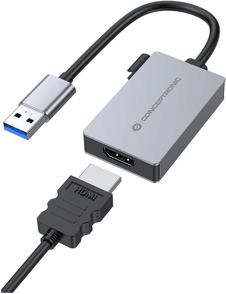 Adapteris USB Conceptronic ABBY22G USB-C - HDMI Sidabrinė (ABBY22G)