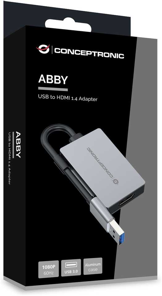Adapteris USB Conceptronic ABBY22G USB-C - HDMI Sidabrinė (ABBY22G)