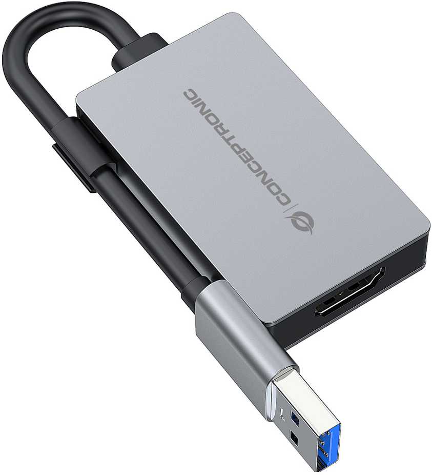 Adapteris USB Conceptronic ABBY22G USB-C - HDMI Sidabrinė (ABBY22G)