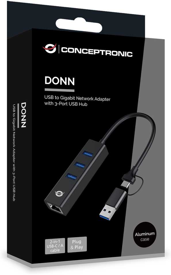 Karta jungiama į tinklą Conceptronic Conceptronic DONN07BA karta jungiama į tinklą Ethernet 5000 Mbit/s