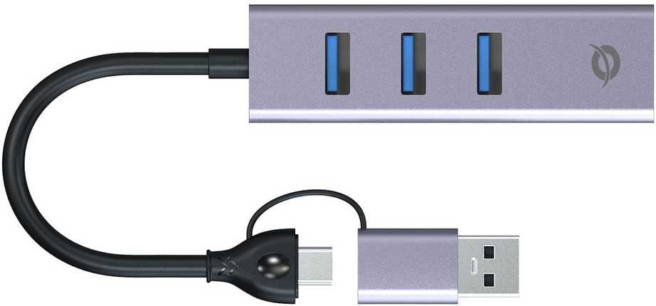 HUB USB Conceptronic CONCEPTRONIC Adapteris USB-C/-A3.0->GbE+3x-A3.0 5Gbs gr