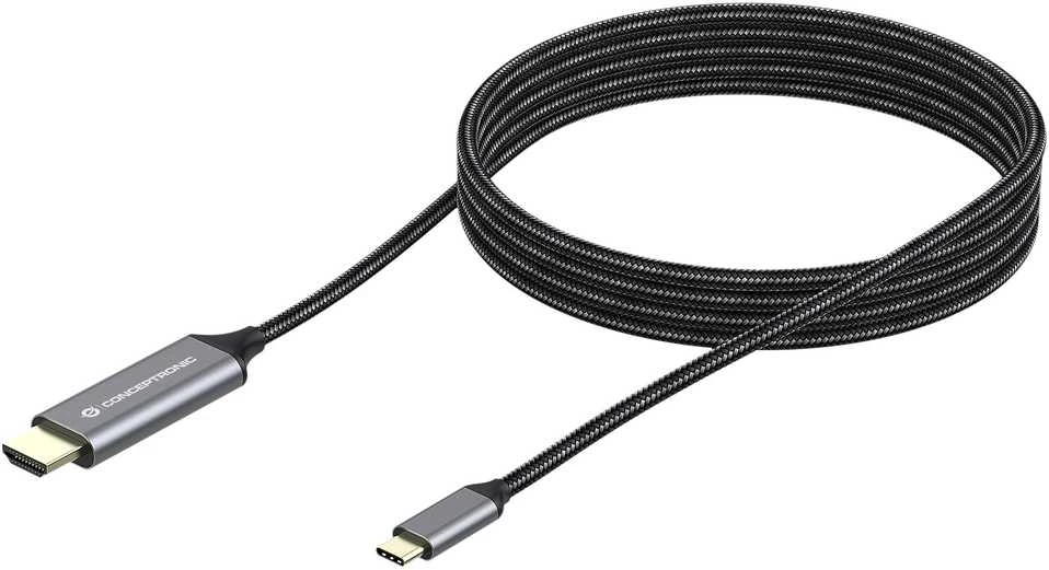 Kabelis USB Conceptronic USB-C - HDMI 2 m Juodai-sidabrinė (ABBY10G)