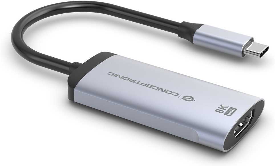 Adapteris USB Conceptronic ABBY23G USB-C - HDMI Sidabrinė (ABBY23G)